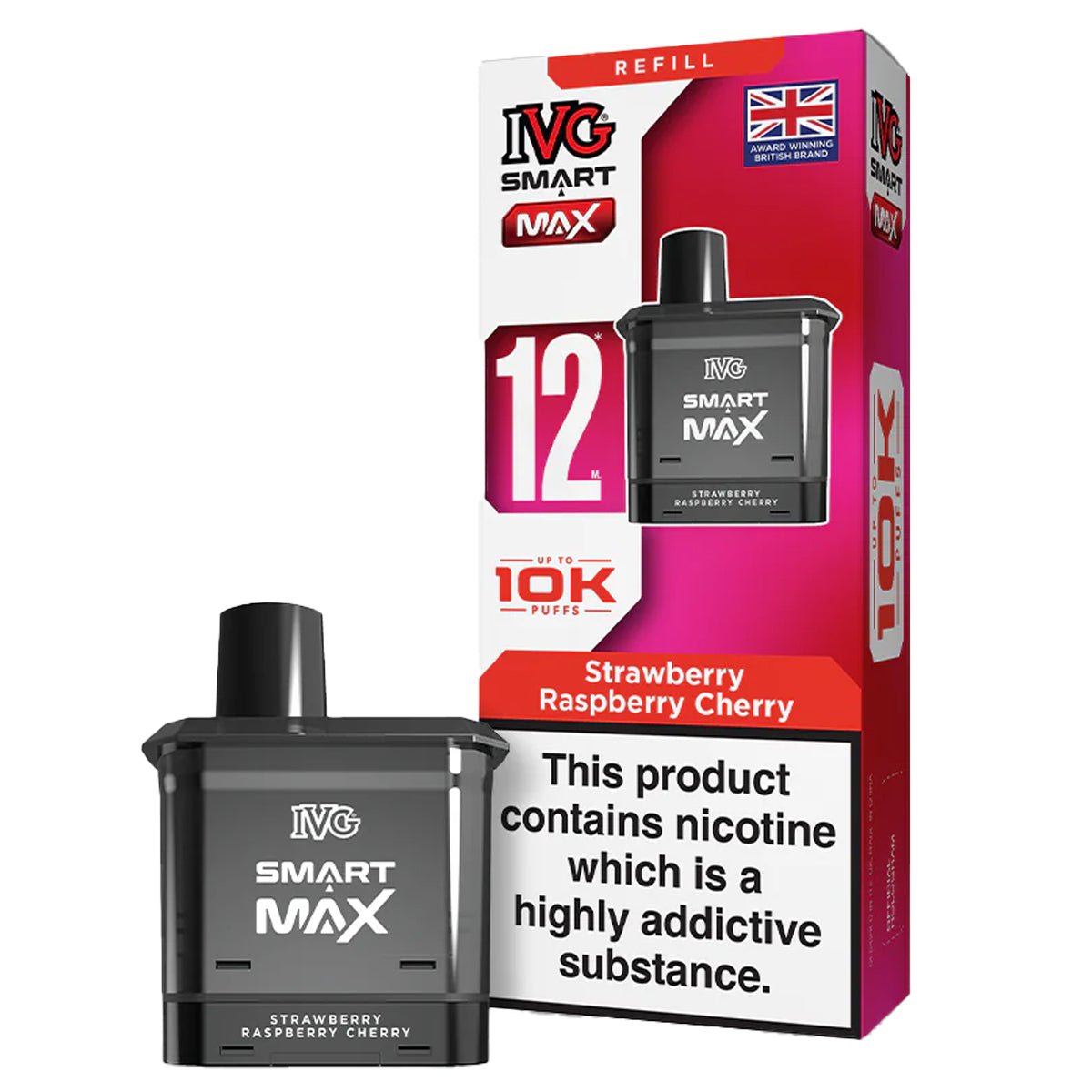 Strawberry Raspberry Cherry Pre - filled Pod by IVG Smart Max - Prime Vapes UK