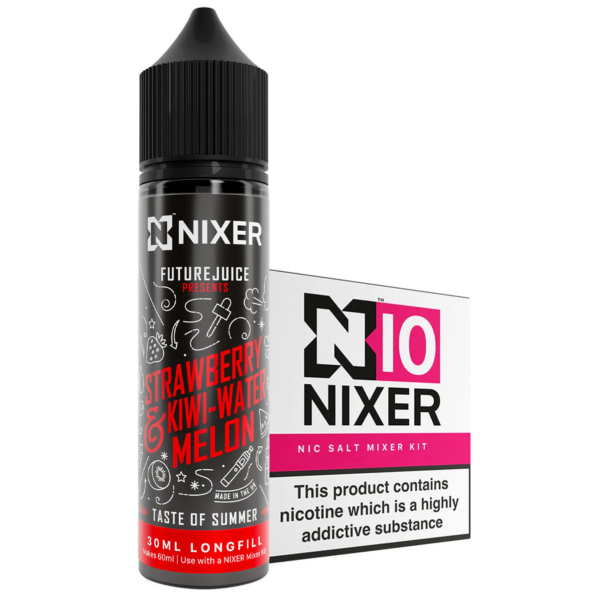 Strawberry & Kiwi-Watermelon 30ml Longfill Concentrate By Nixer x Future Juice