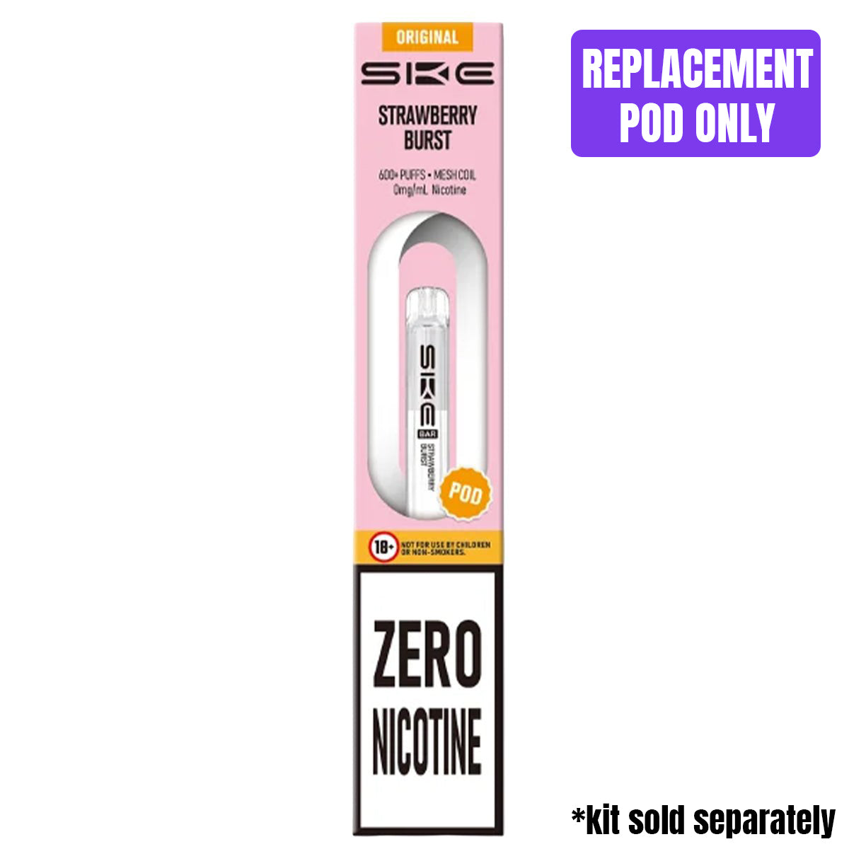 Strawberry Burst Zero Nicotine Pre - Filled Pod by SKE 600 - Prime Vapes UK