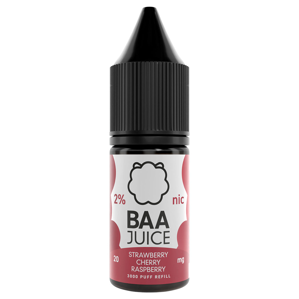 strawberry cherry raspberry 10ml nic salt vape juice by baa juice - prime vapes uk