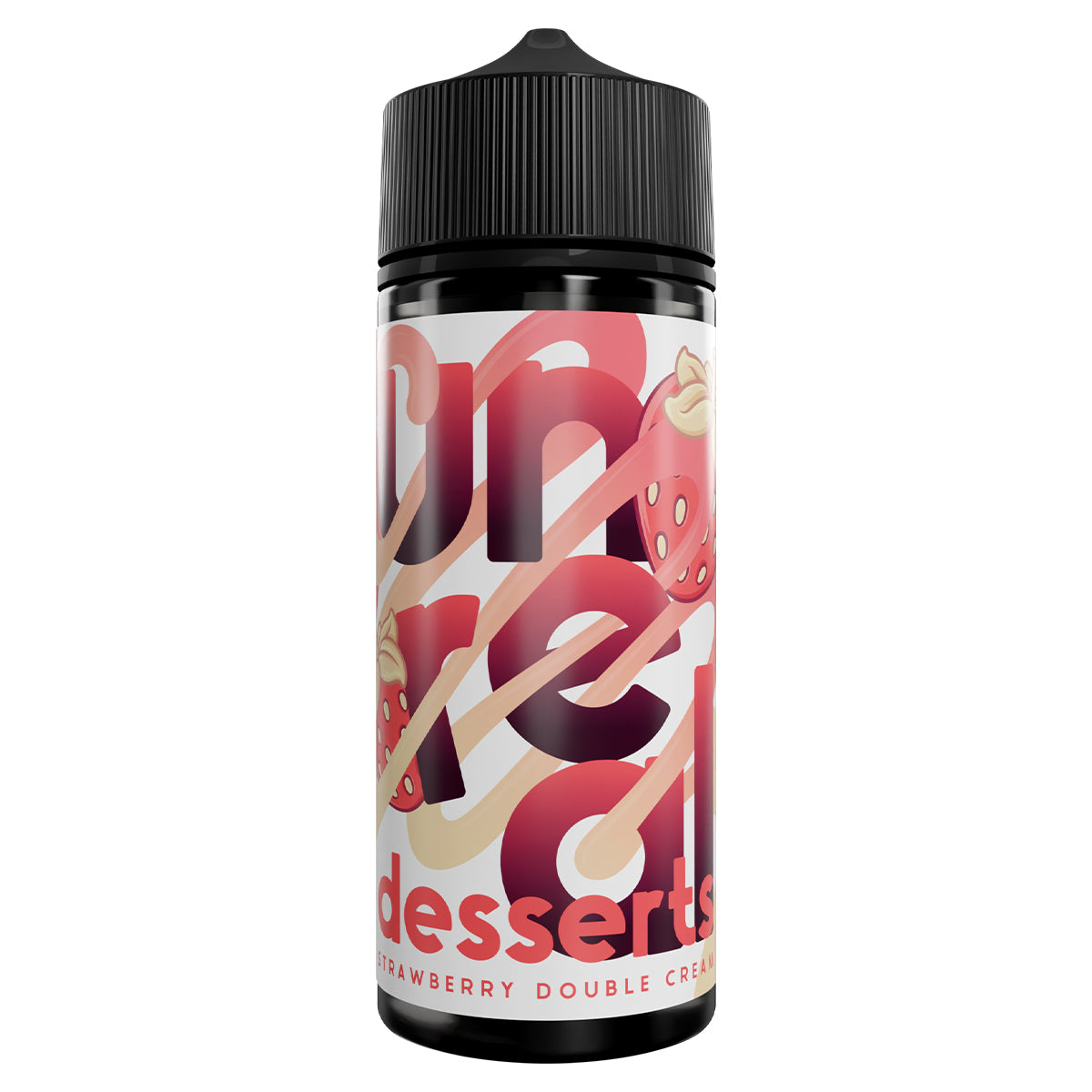 strawberry double cream 100ml vape juice shortfill by unreal desserts - prime vapes uk