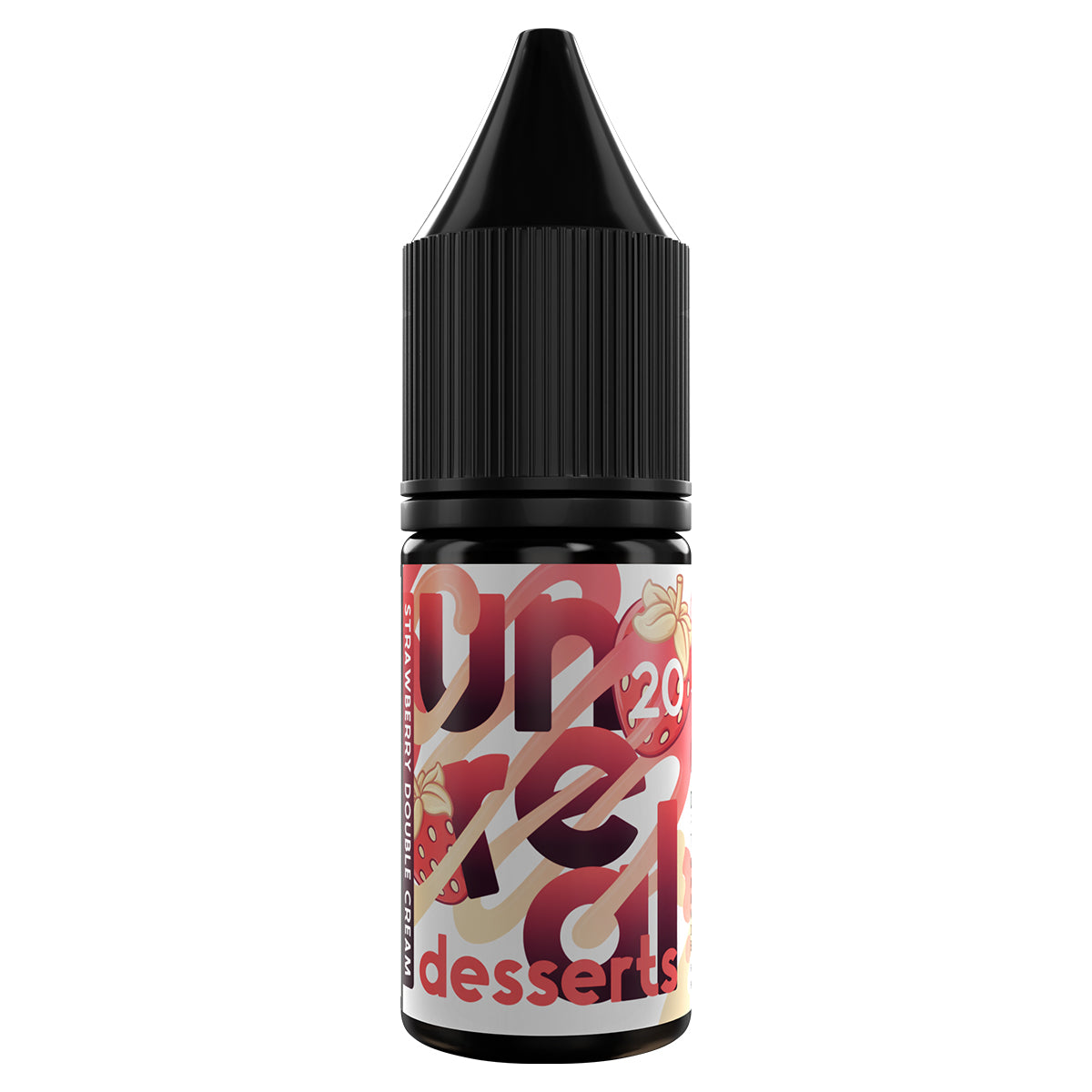 strawberry double cream 10ml nicotine salt e-liquid by unreal desserts