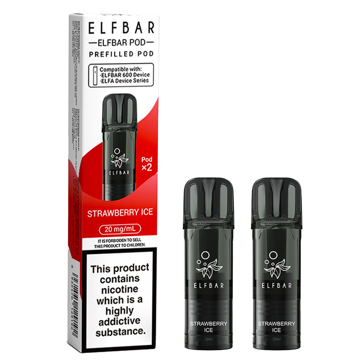 Strawberry Ice Prefilled Pod by Elf Bar 600