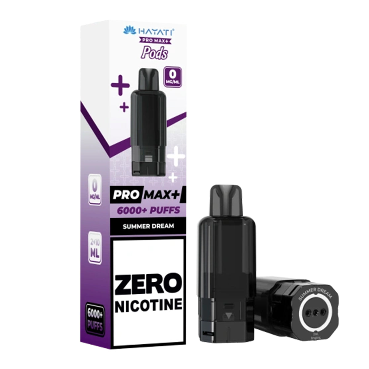 summer dream hayati plus 6k puff 0mg zero nicotine vape refill pods