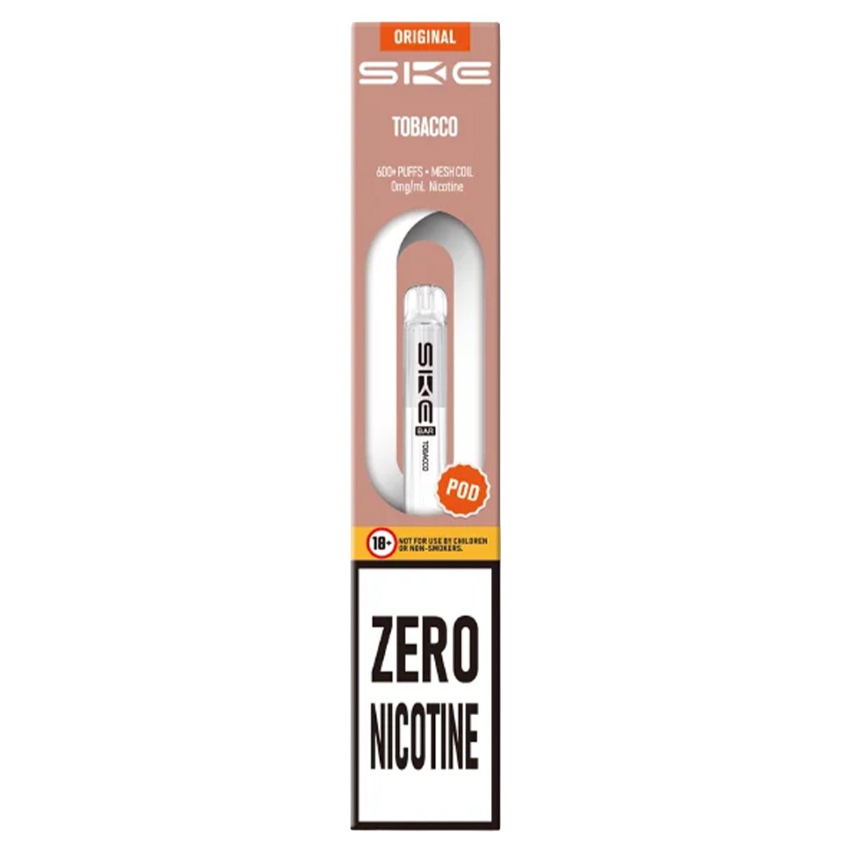 Tobacco Zero Nicotine Pre - Filled Pod by SKE 600 - Prime Vapes UK