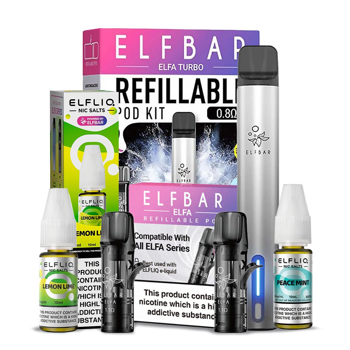 Turbo Vape Pod Kit By Elf Bar Bundle Kit - Prime Vapes UK