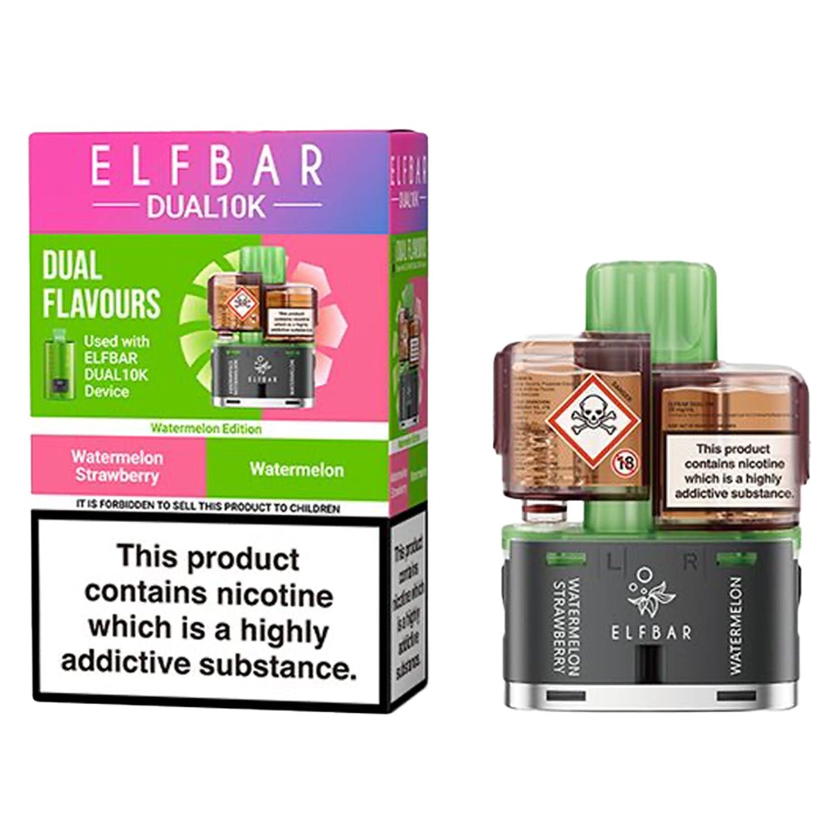 Watermelon Edition Pre - filled Pods By ElfBar 10K Dual - Prime Vapes UK