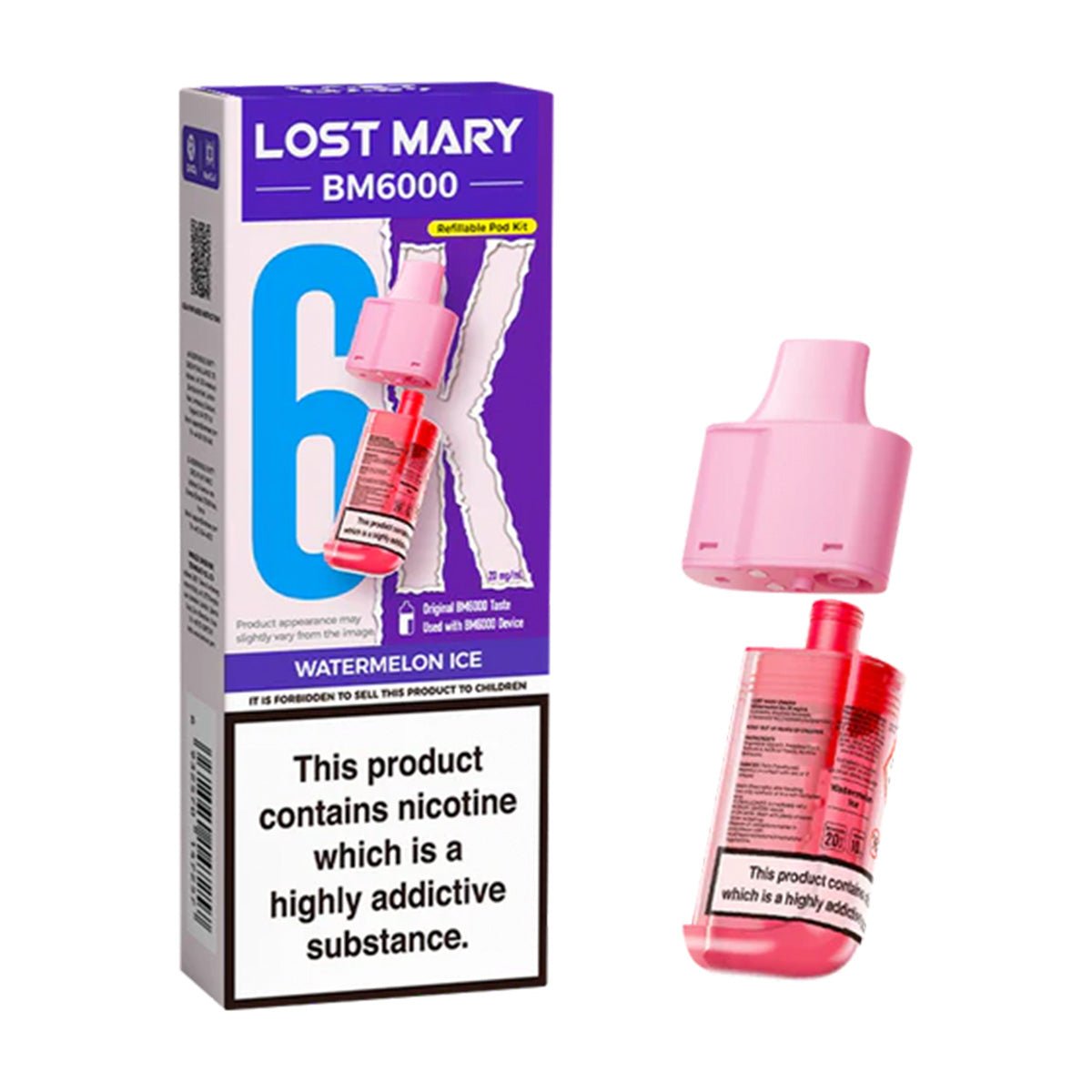Watermelon Ice BM6000 Prefilled Pod by Lost Mary - Prime Vapes UK