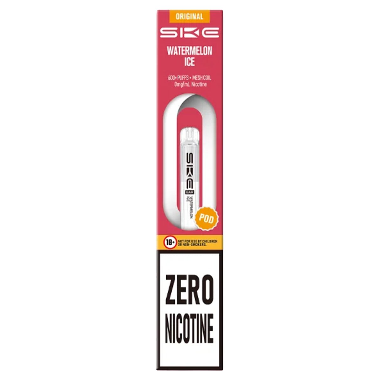 Watermelon Ice Zero Nicotine Pre - Filled Pod by SKE 600 - Prime Vapes UK