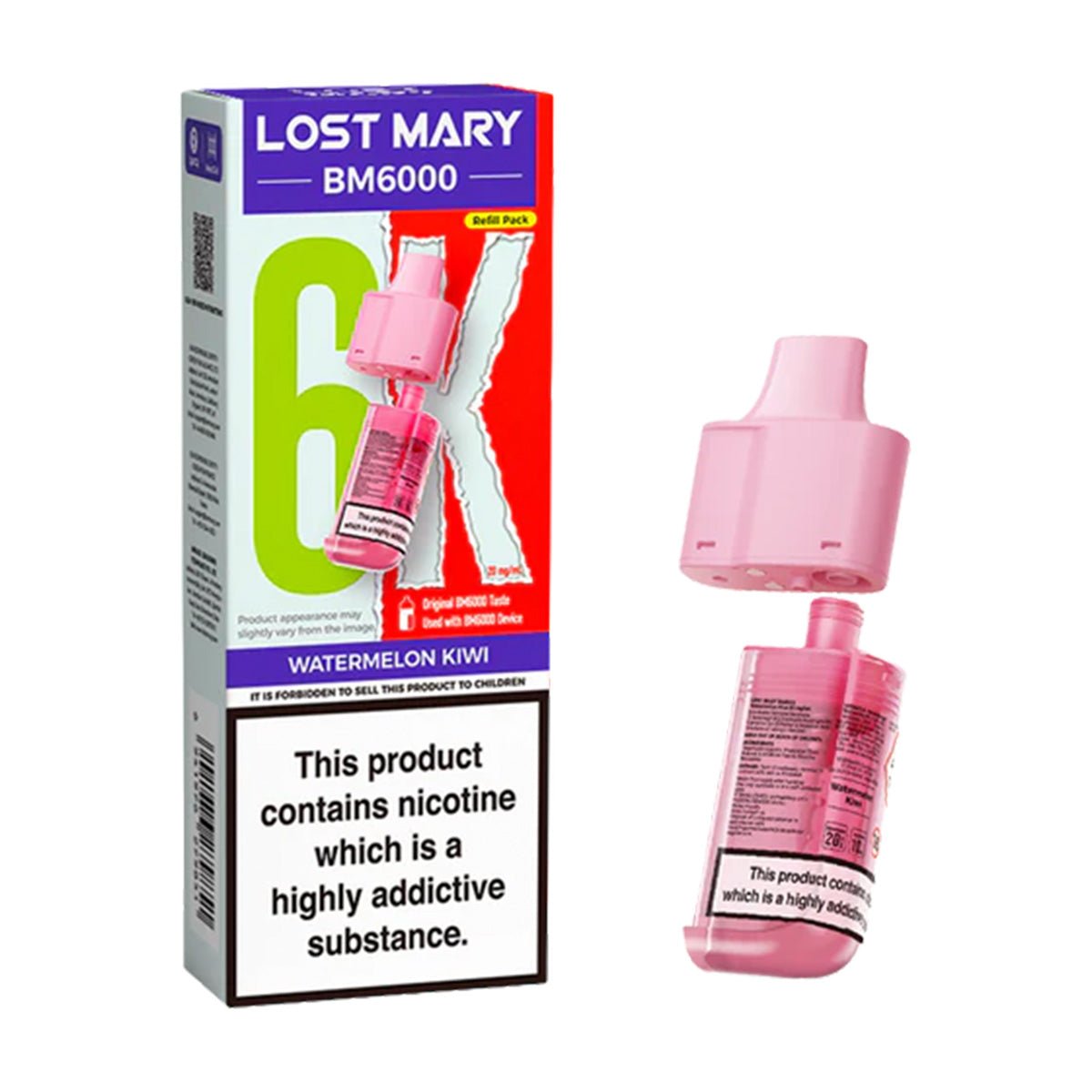 Watermelon Kiwi BM6000 Prefilled Pod by Lost Mary - Prime Vapes UK