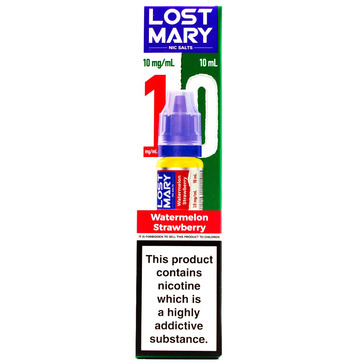 Watermelon Strawberry 10ml Nic Salt E - liquid By Lost Mary Nic Salts - Prime Vapes UK