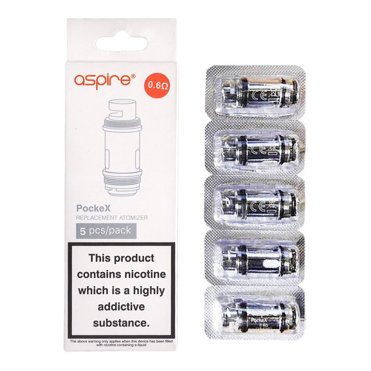 Aspire Pockex Replacement Coils - 5 Pack - Prime Vapes UK