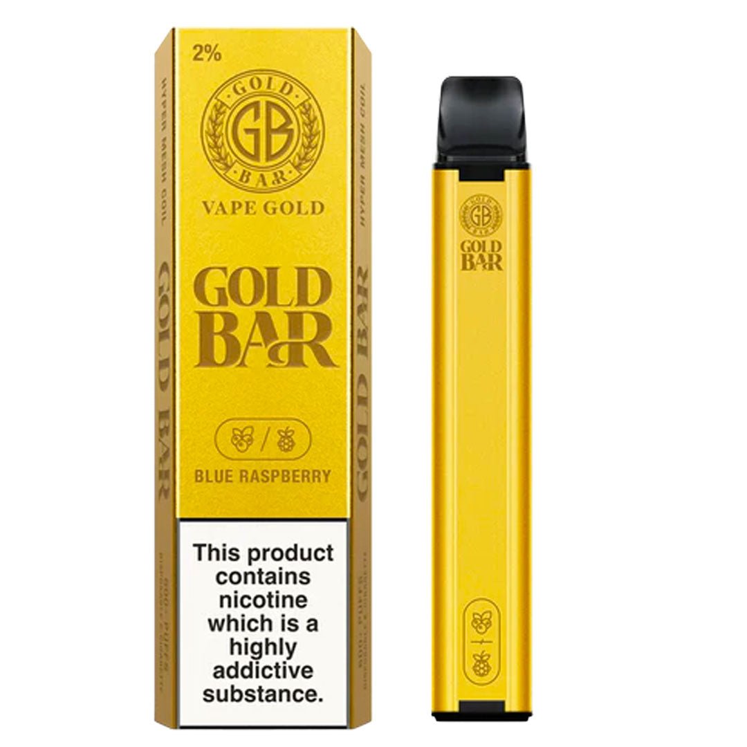 Blue Raspberry Disposable Vape by Gold Bar - Prime Vapes UK