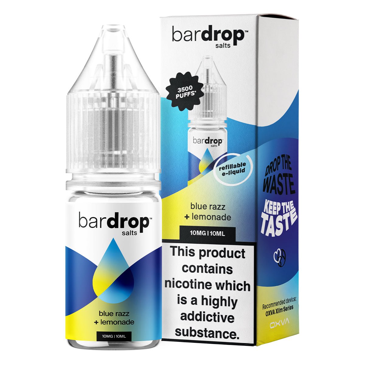Blue Razz Lemonade 10ml Nic Salt By Bar Drop Salts – Prime Vapes UK