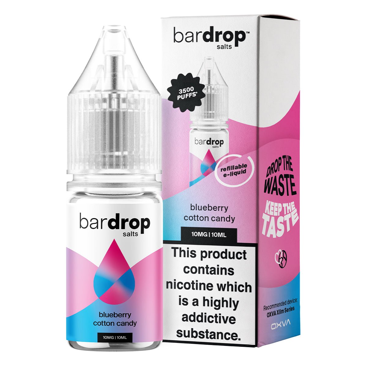 Blueberry Cotton Candy 10ml Nic Salt By Bar Drop Salts - Prime Vapes UK