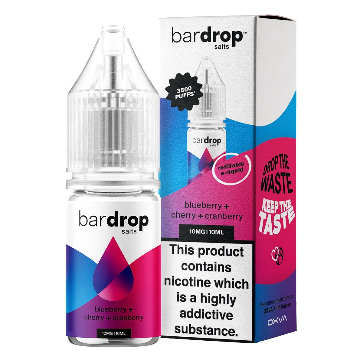 Blueberry Cranberry Cherry 10ml Nic Salt By Bar Drop Salts - Prime Vapes UK