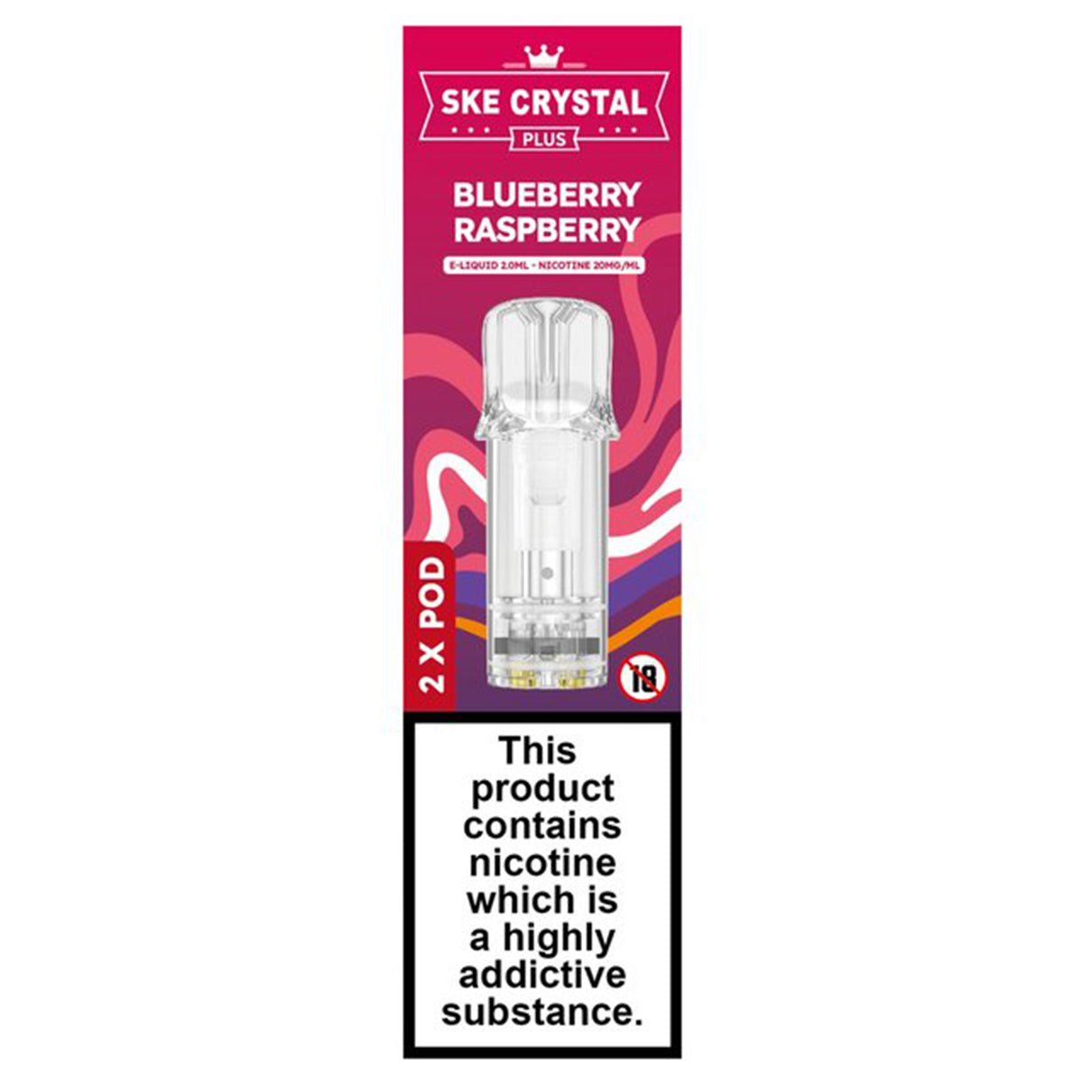 Blueberry Raspberry Crystal Plus Prefilled Pods by SKE Crystal Bar - Prime Vapes UK