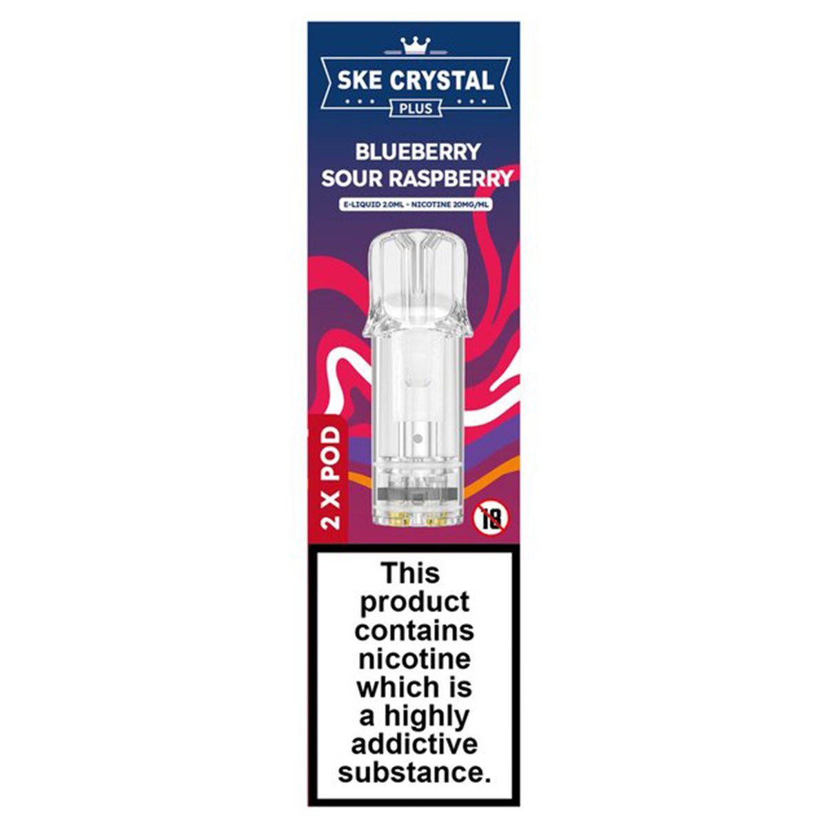 Csik Sor Raspberry Blueberry Sour Raspberry Crystal Plus Prefilled Pods by SKE Crystal Ba ...