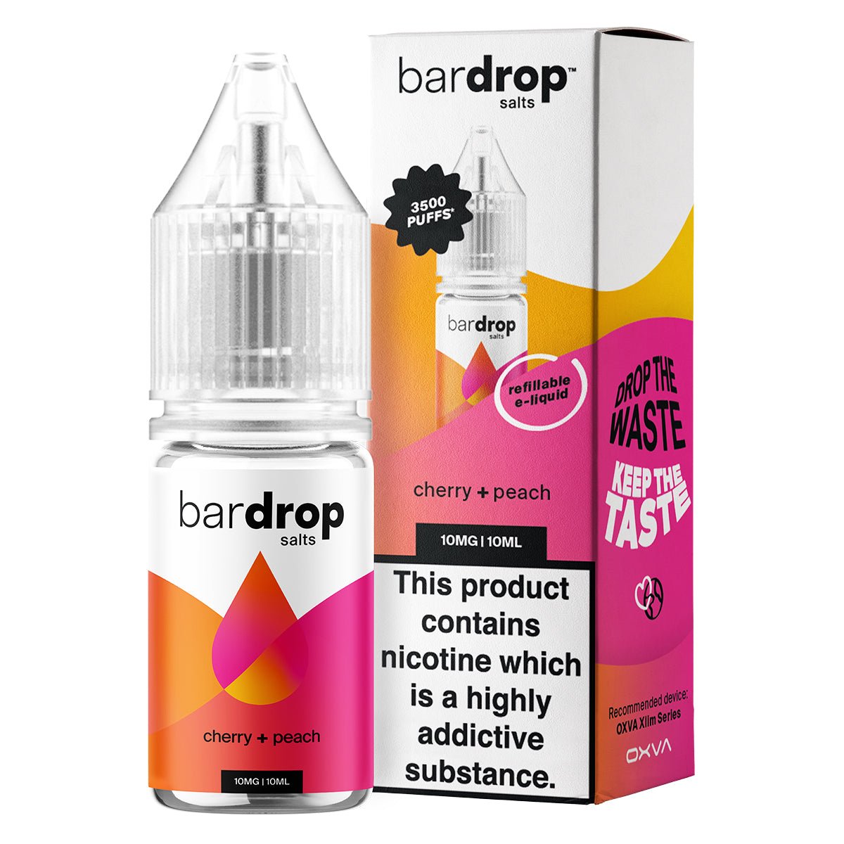 Cherry Peach 10ml Nic Salt By Bar Drop Salts - Prime Vapes UK