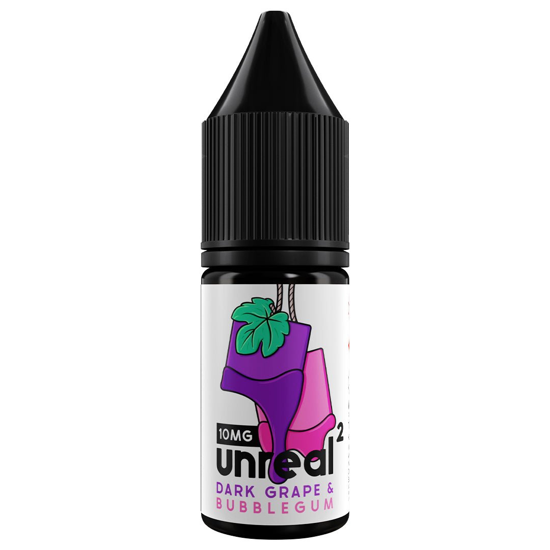 Dark Grape & Bubblegum 10ml Nic Salt E-liquid By Unreal 2 - Prime Vapes UK