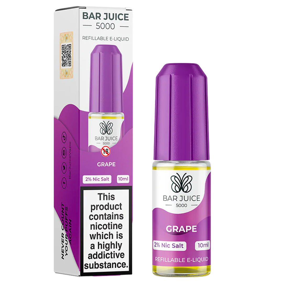 Grape 10ml Nic Salt E-liquid By Bar Juice 5000 - Prime Vapes UK