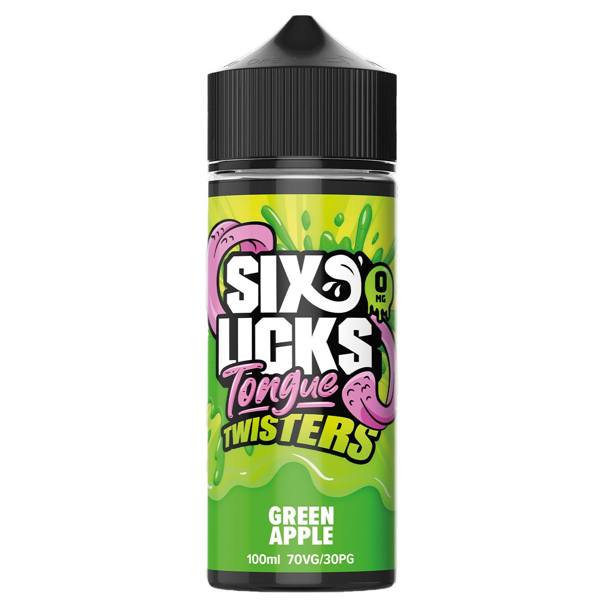 Green Apple Tongue Twisters 100ml Shortfill By Six Licks - Prime Vapes UK