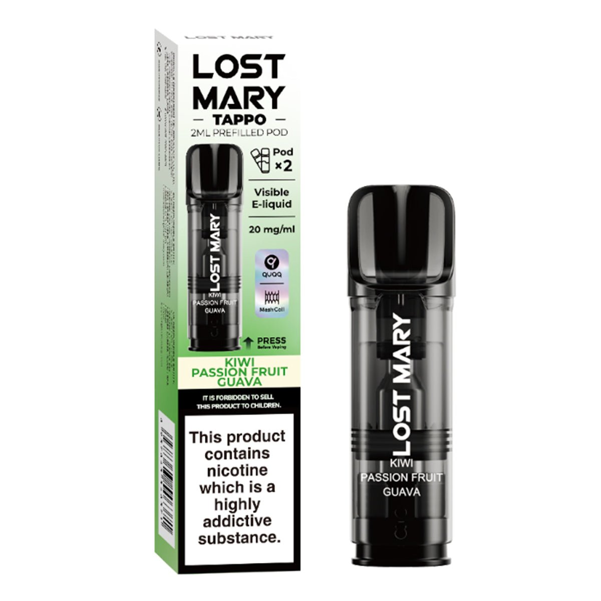 Kiwi Passionfruit Guava Tappo Pre-filled Pod by Lost Mary - Prime Vapes UK