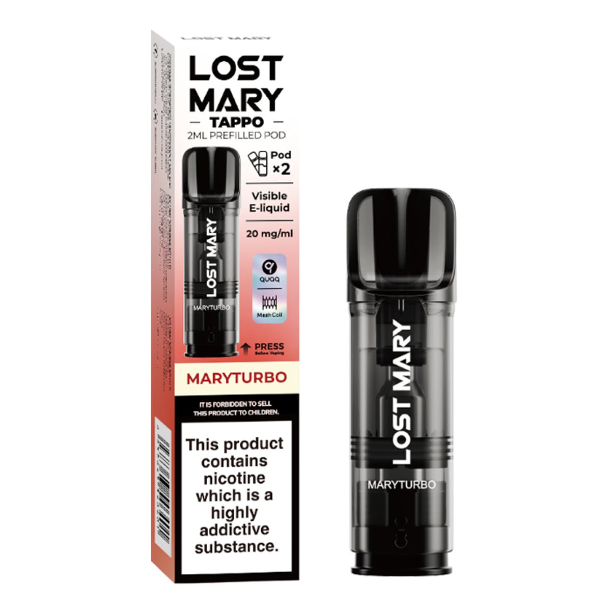 Mary Turbo Tappo Pre-filled Pod by Lost Mary - Prime Vapes UK