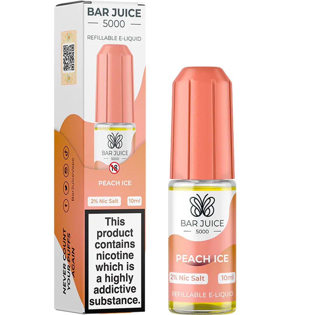 Peach Ice 10ml Nic Salt E-liquid By Bar Juice 5000 - Prime Vapes UK