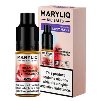 Peach Strawberry Watermelon Ice 10ml Nic Salt E-liquid By MaryLiq - Prime Vapes UK