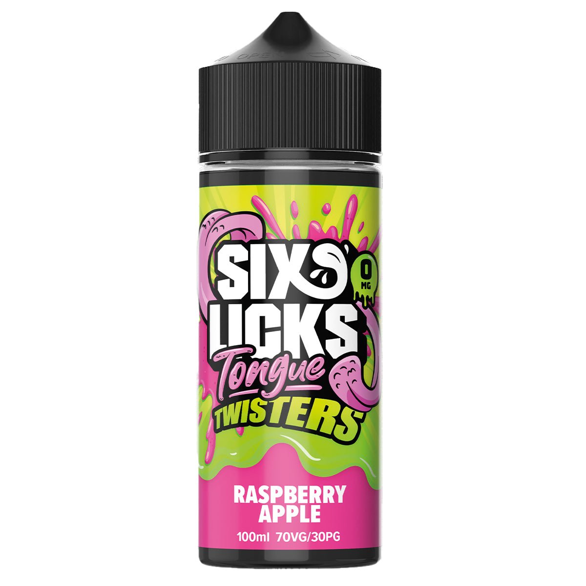 Raspberry Apple Tongue Twisters 100ml Shortfill By Six Licks - Prime Vapes UK