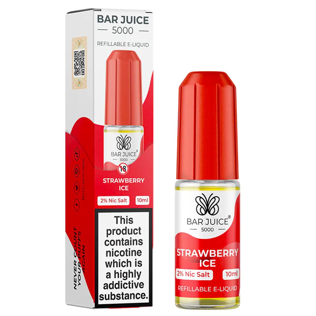 Strawberry Ice 10ml Nic Salt E-liquid By Bar Juice 5000 - Prime Vapes UK