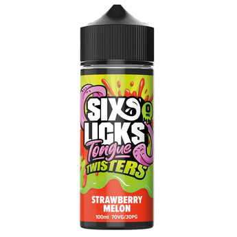 Strawberry Melon Tongue Twisters 100ml Shortfill By Six Licks - Prime Vapes UK